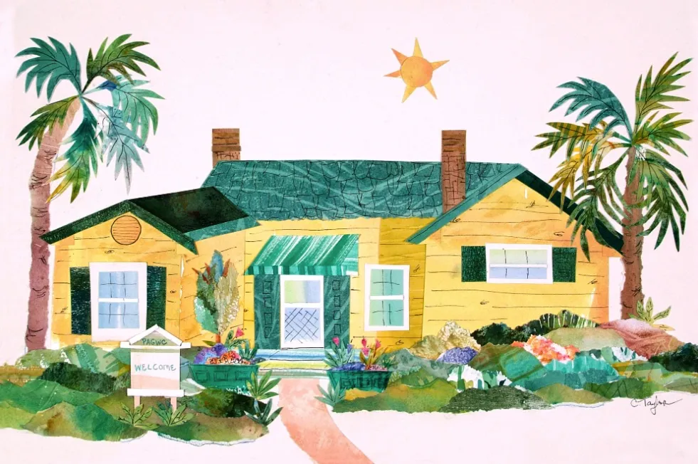 Pass a grille womans club in watercolor